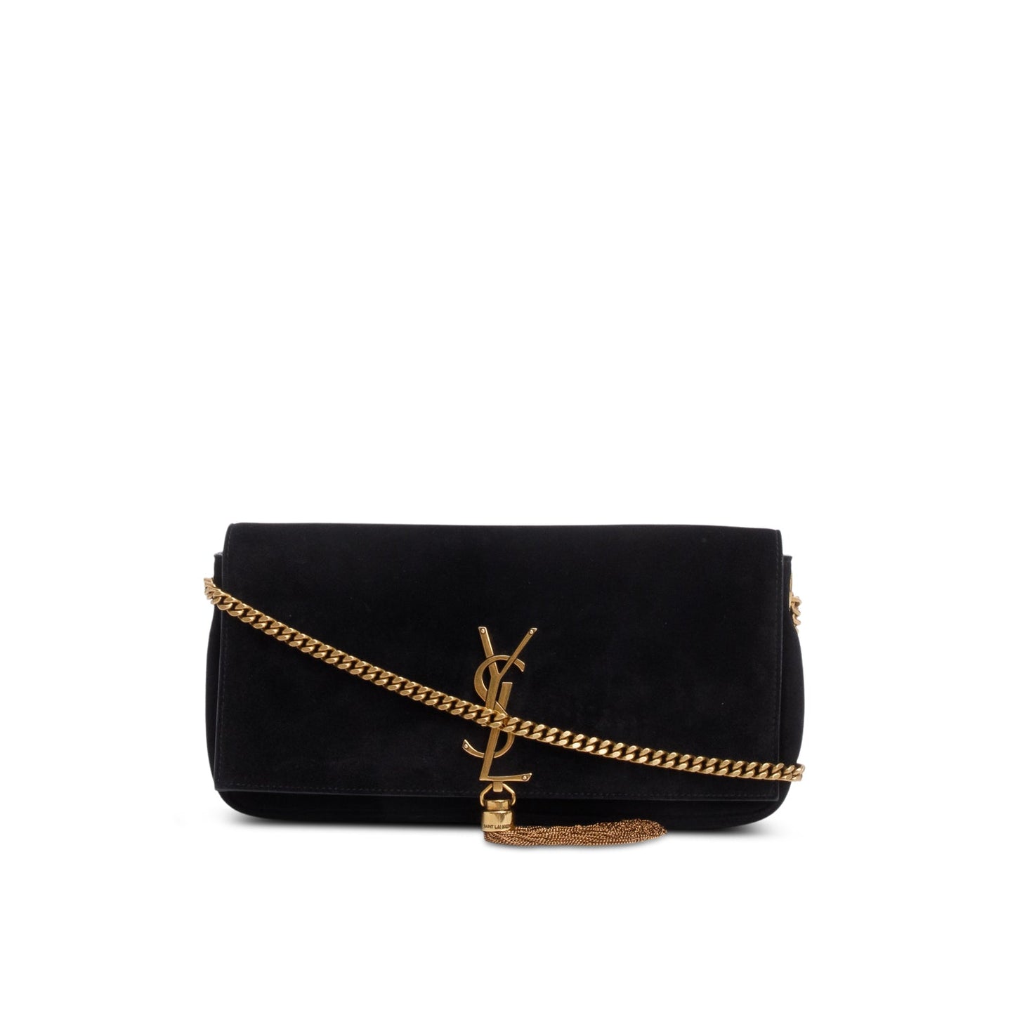 YSL Saint Laurent Kate Tassel Baguette Bag Suede Black Travel Bag