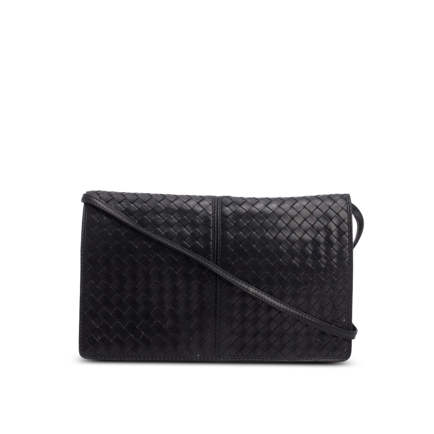 Bottega Veneta Intrecciato Clutch Leather Black Clutch Bag