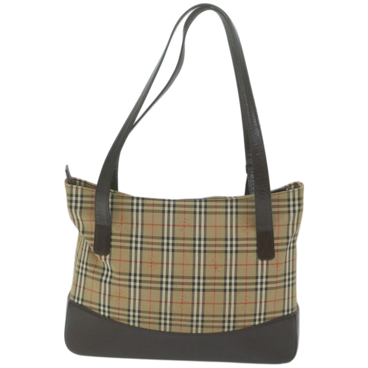 Burberry Luxury Nova Check Tote Bag Auth Canvas Beige Beige Auth 66489