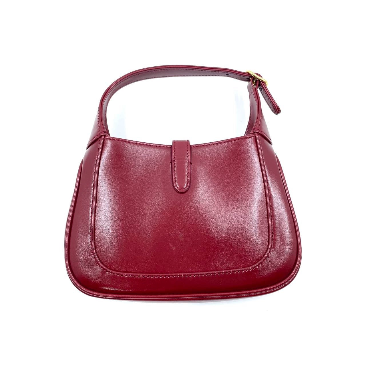 Gucci Jackie Burgundy Bag No Strap Leather Red Travel Bag