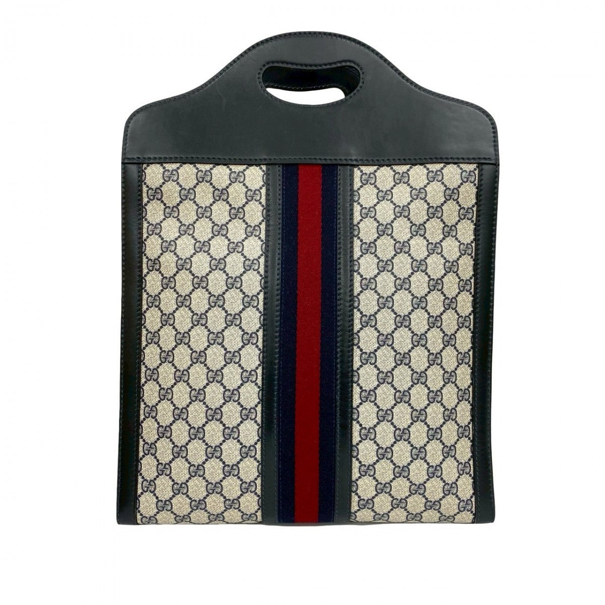 Gucci Sherry line Leather Navy Handbag