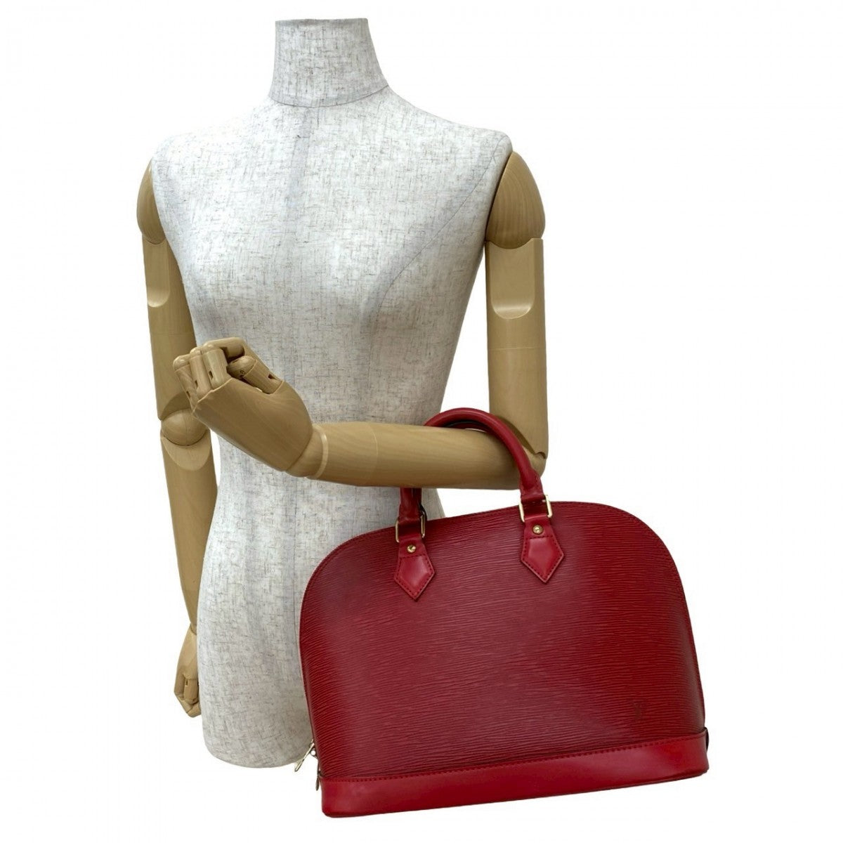 Louis Vuitton Epi Alma PM Leather Red Handbag