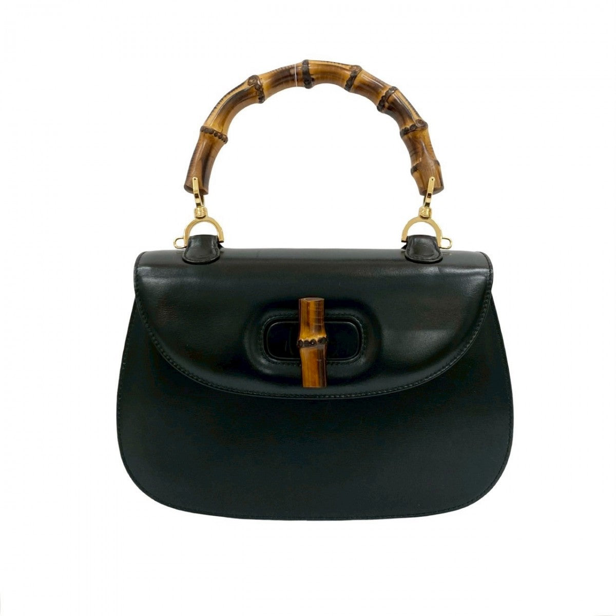 Gucci Bamboo Leather Black Shoulder Bag