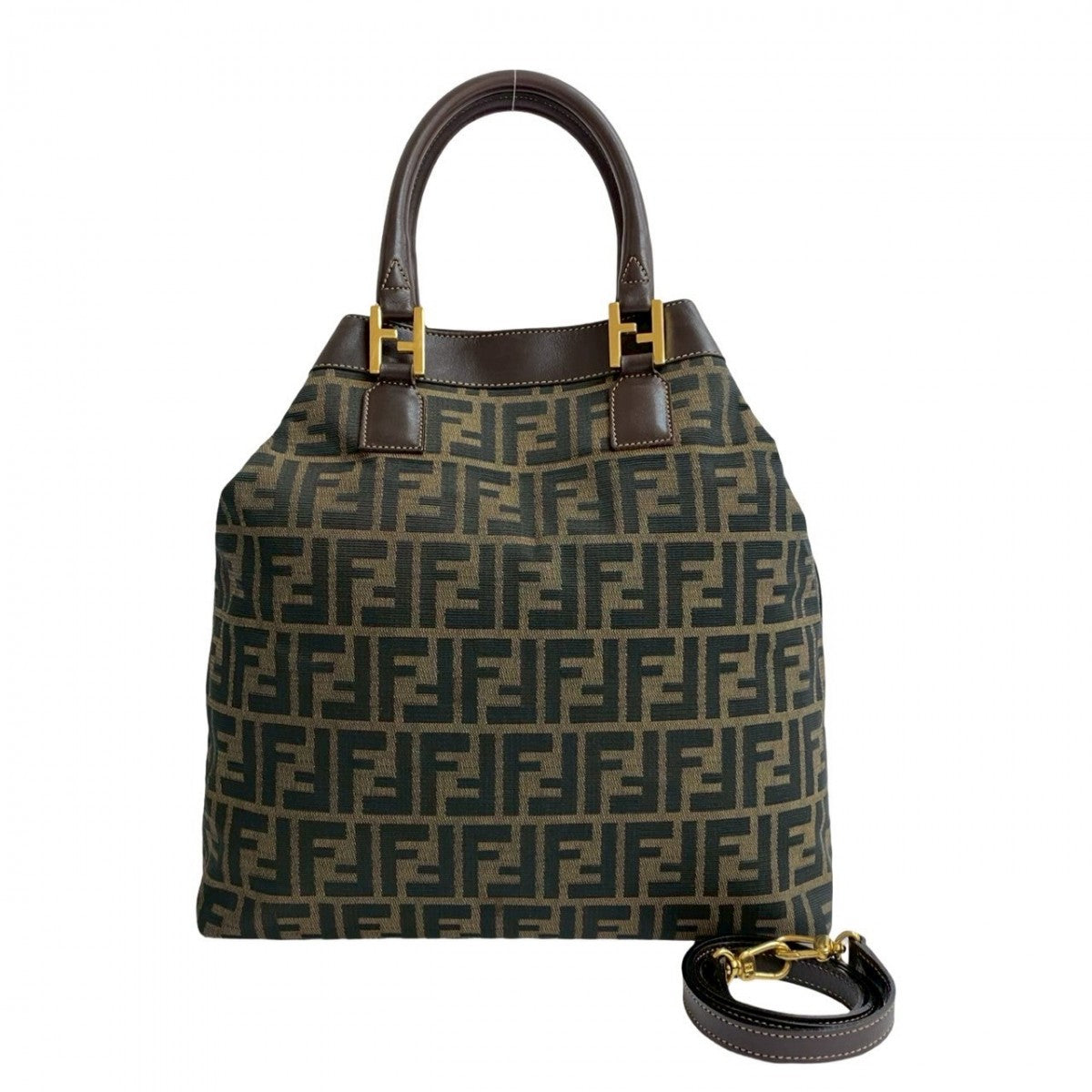 Fendi Shoulder Bag Canvas Brown 664B3758813