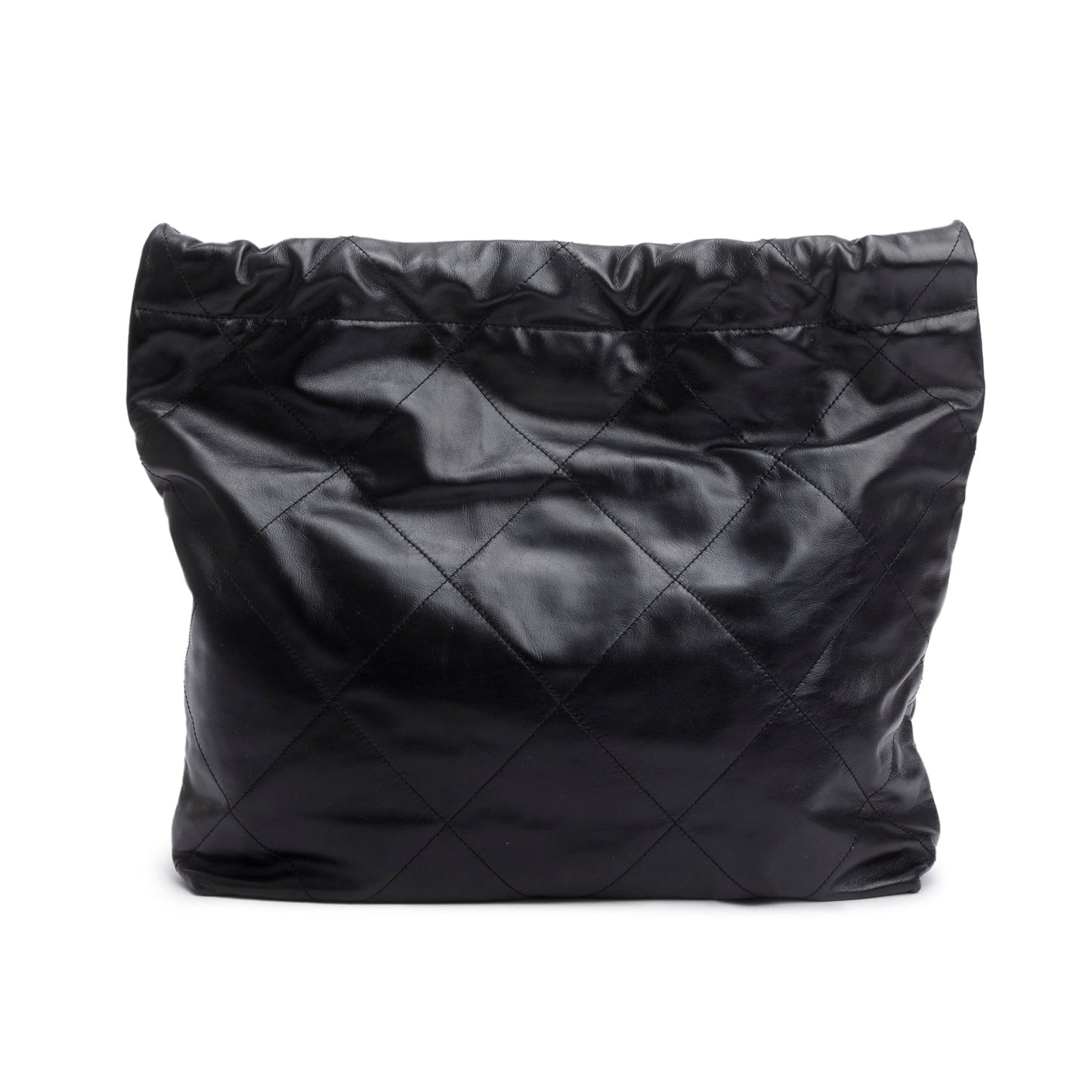 Chanel Shiny Quilted 22 Calfskin Black Travel Bag Chanel 22