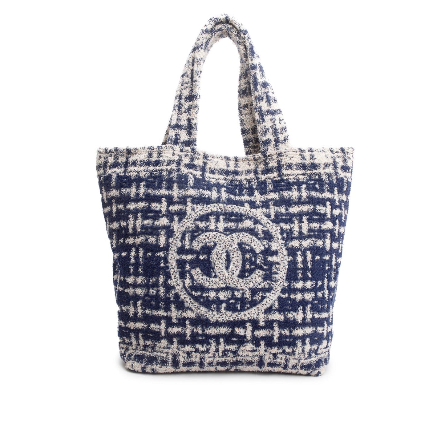 Chanel Terry Cloth CC Beach Set Blue Travel Bag
