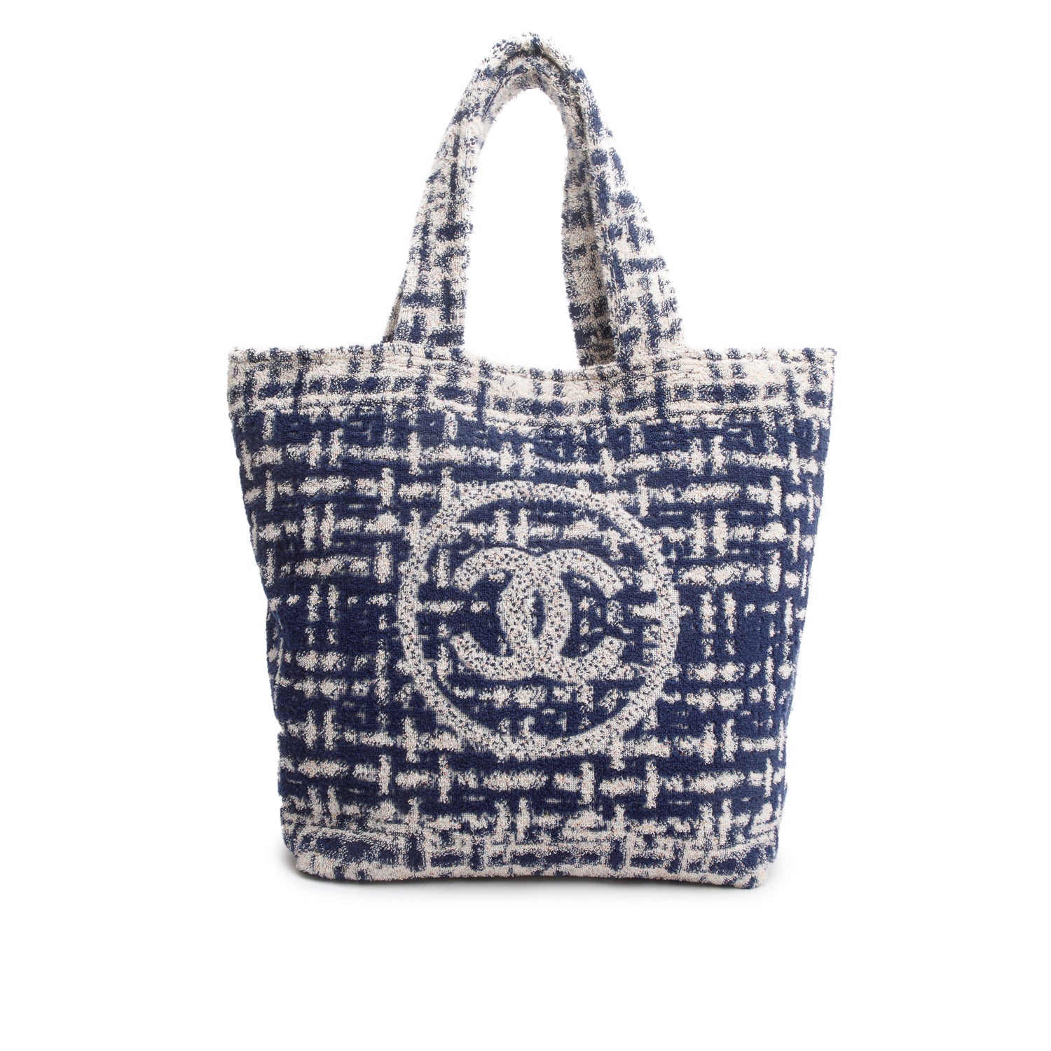 Chanel Terry Cloth CC Beach Set Blue Travel Bag
