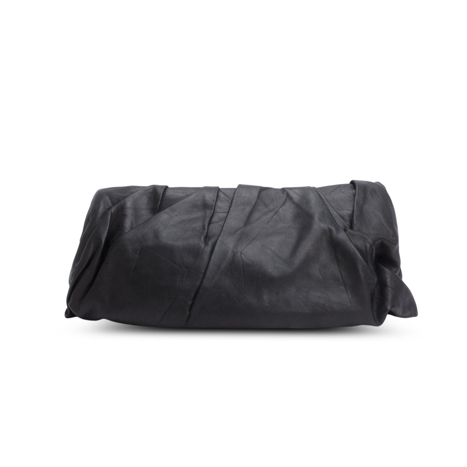 Prada Nappa Soft Pleated Clutch Handbag Black Clutch Bag