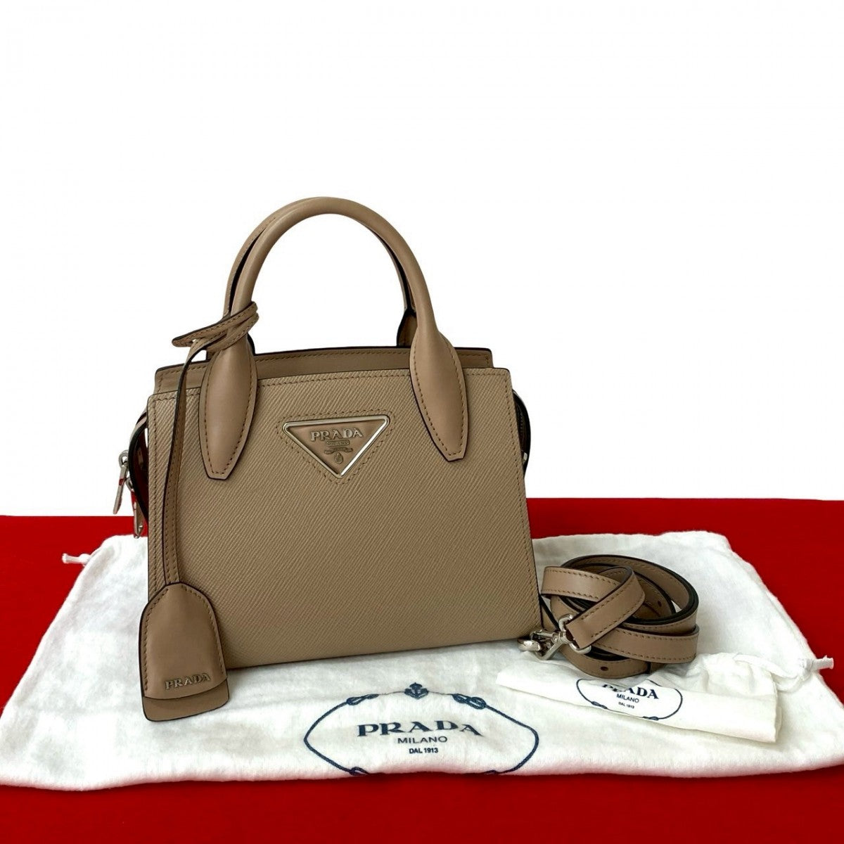 Shoulder Bag Kristen Leather Beige