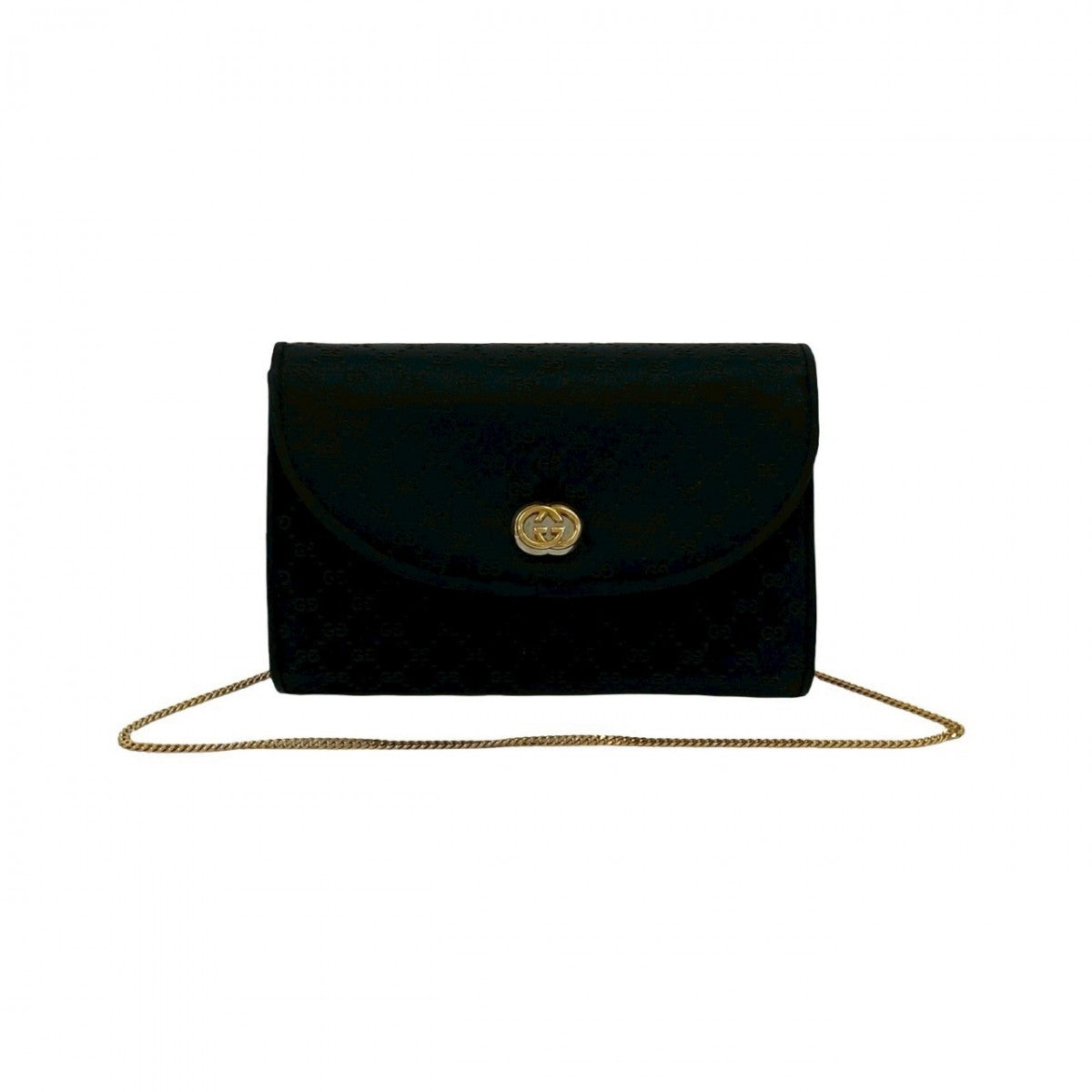 Gucci ChainShoulder Satin Black Shoulder Bag