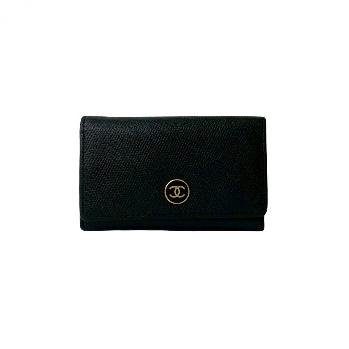 Chanel holder Black Leather Wallet Case