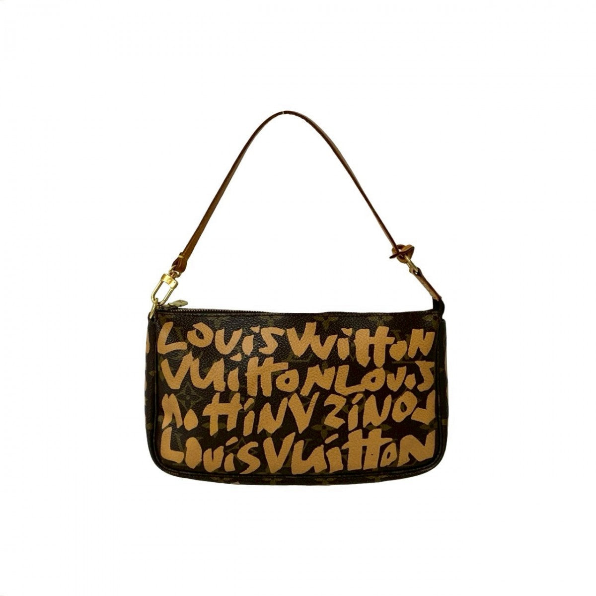 Louis Vuitton graffiti Pochette Accessoar Monogram Leather Brown Clutch Bag