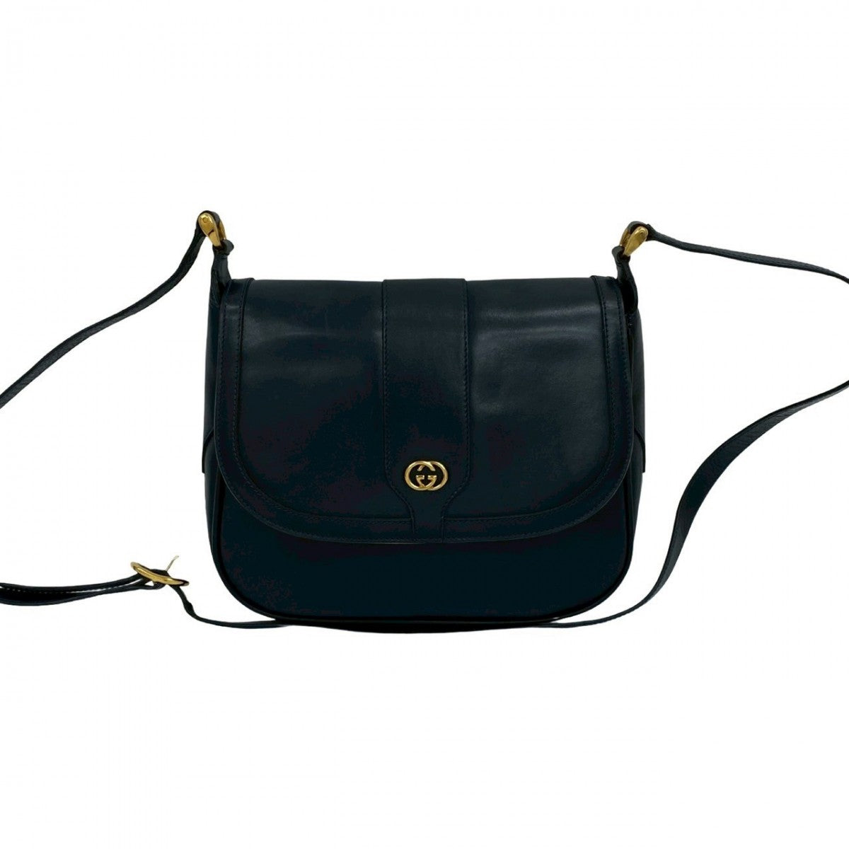 Gucci Calfskin Navy Shoulder Bag