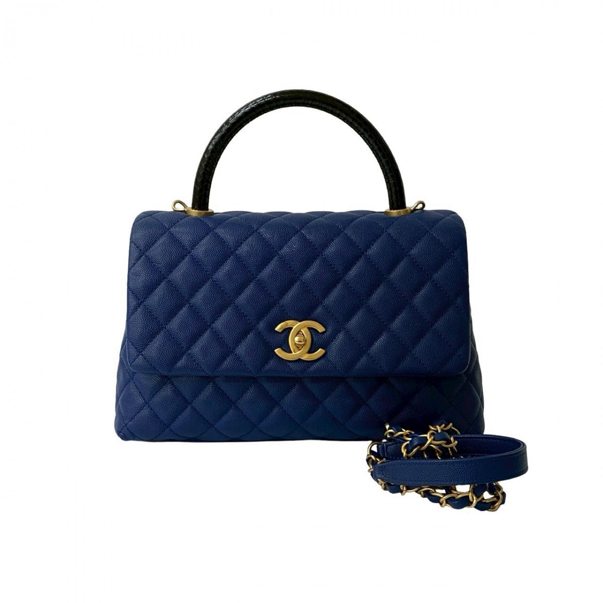 Chanel Matt caviar skin Matrasse Blue Shoulder Bag