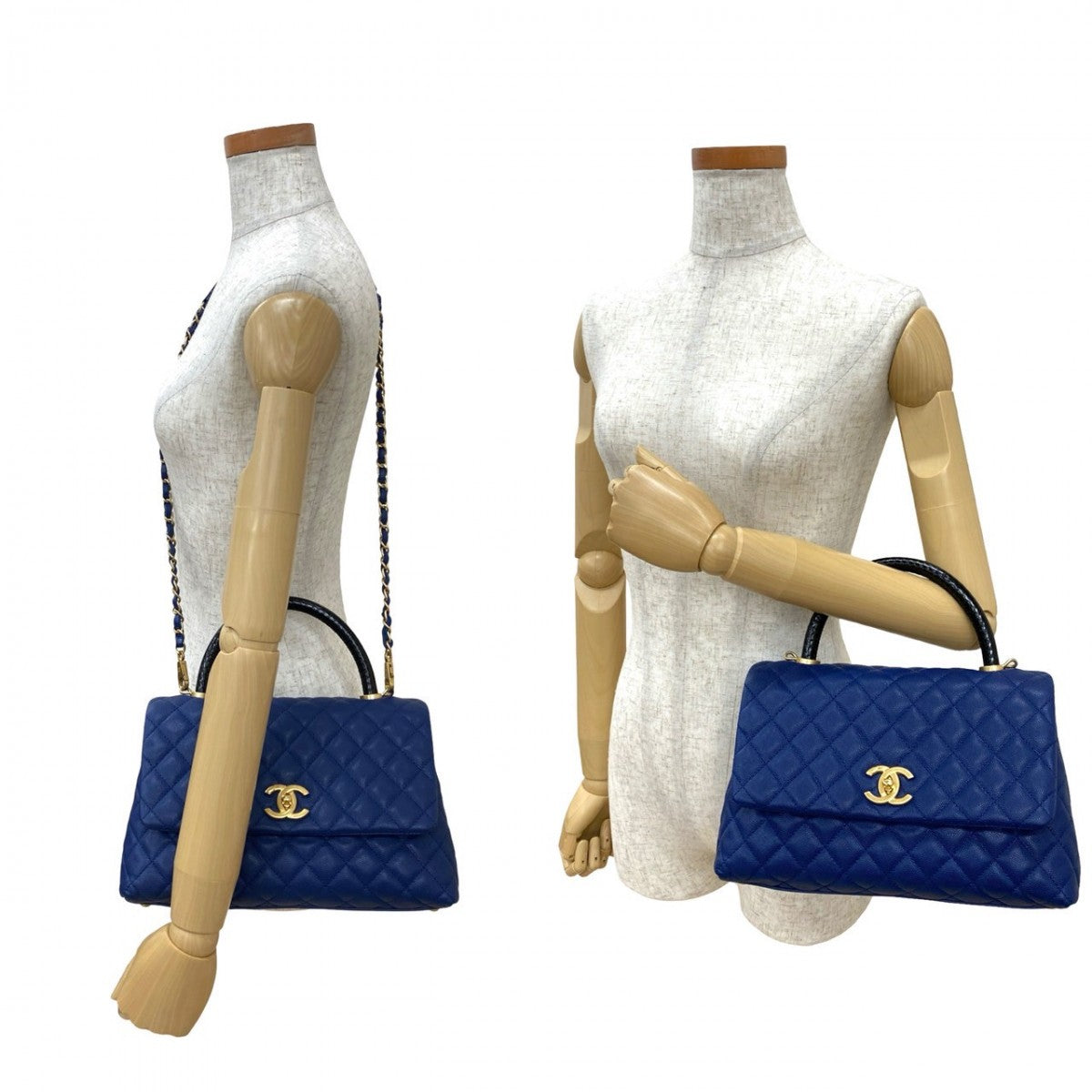 Chanel Matt caviar skin Matrasse Blue Shoulder Bag