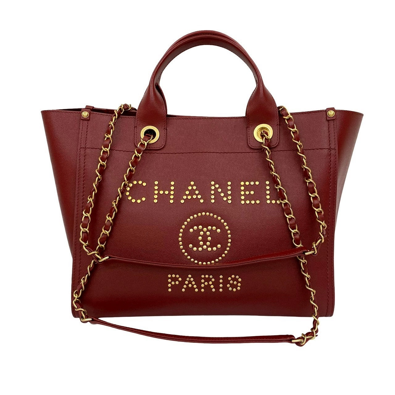 Chanel Matt caviar skin Deauville Red Shoulder Bag