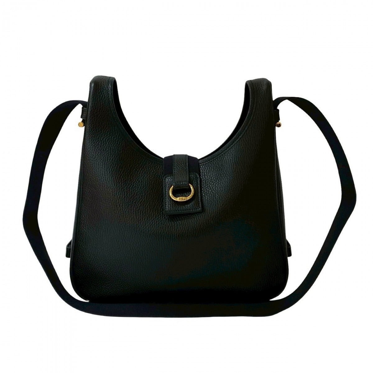 Hermes Shoulder Bag Sako Leather Black