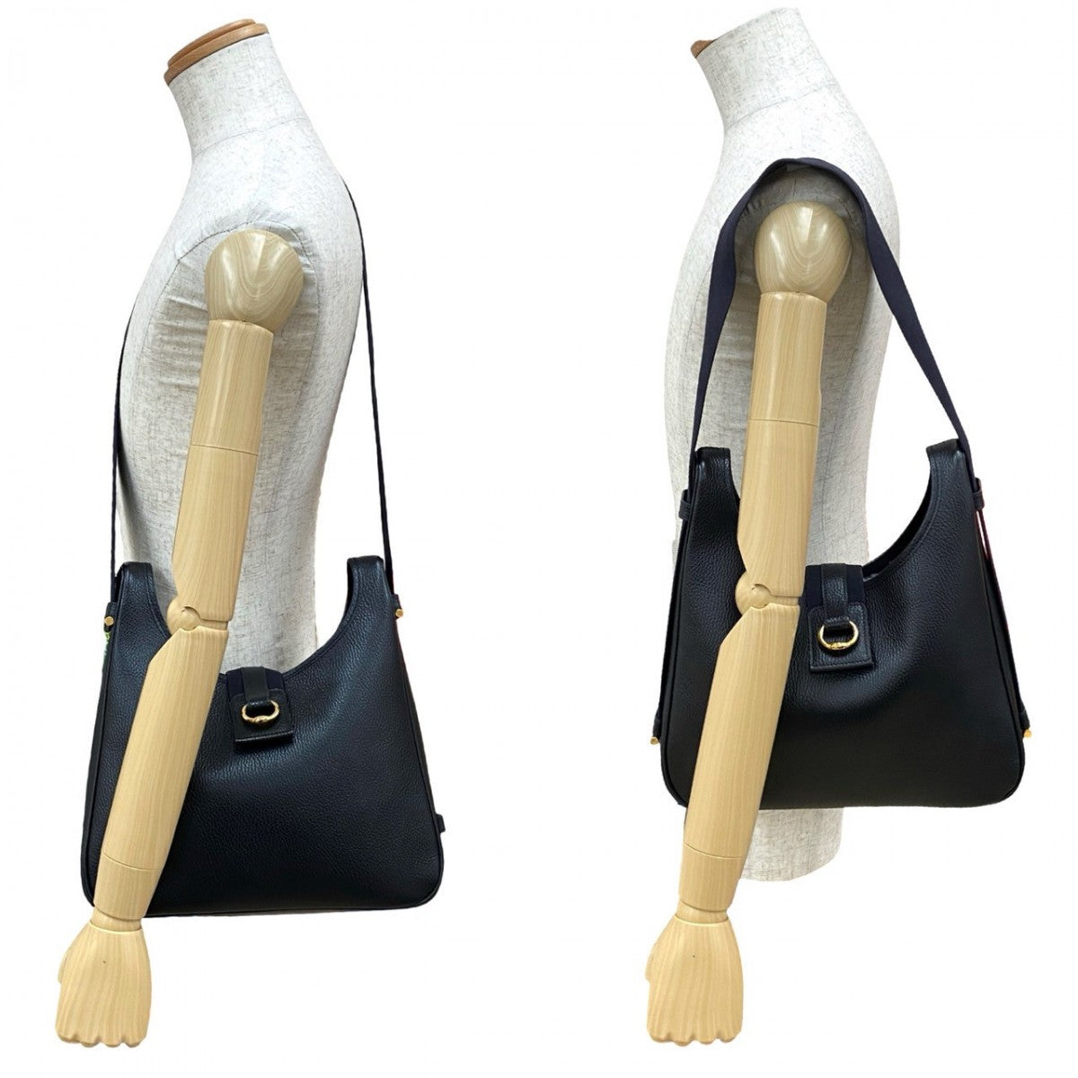 Hermes Shoulder Bag Sako Leather Black