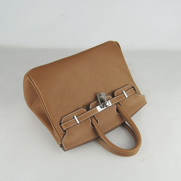 Hermes Luxury Birkin Cm Handbag Light Coffee Silver Travel Bag
