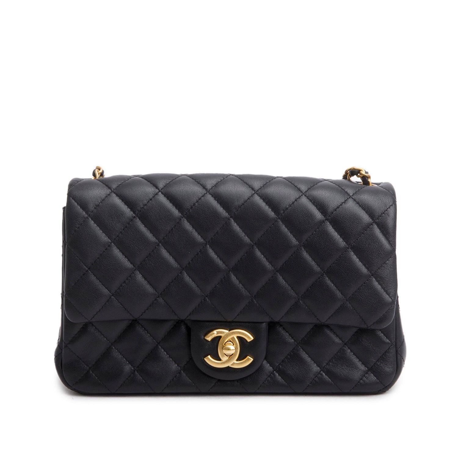 Chanel Classic Flap Lambskin Black Travel Bag