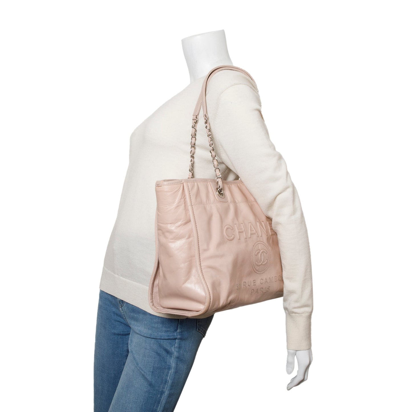 Chanel Glazed Deauville Calfskin Pink Travel Bag