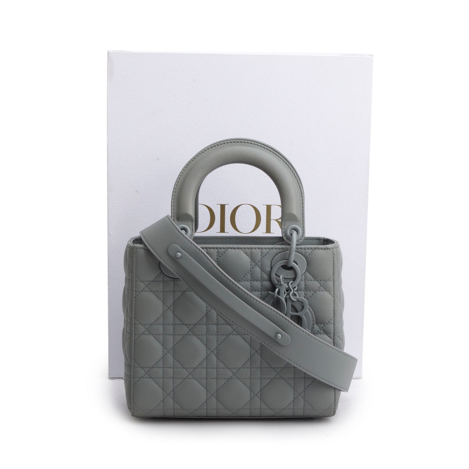 Dior Christian Gray Ultra Matte Calfskin Cannage My Small Travel Bag