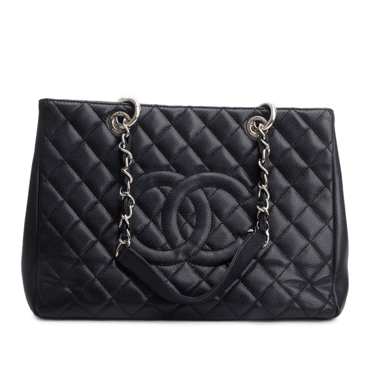 Chanel Caviar Grand Shopping GST Leather Black Travel Bag 24