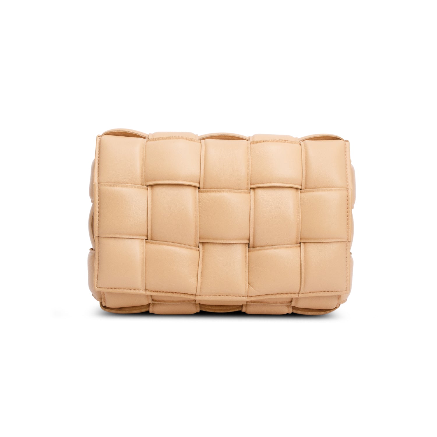 Bottega Veneta Nappa Maxi Intreccio Padded Cassette Crossbody Bag Beige