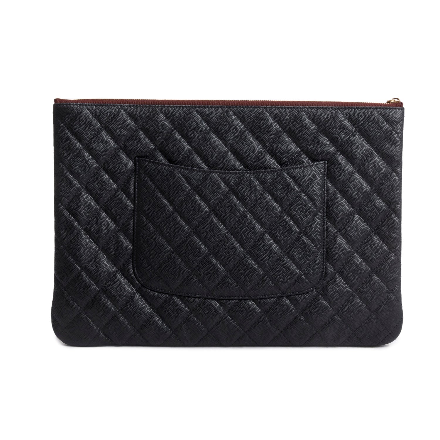 Chanel Quilted Caviar O Leather Black Travel Bag 6