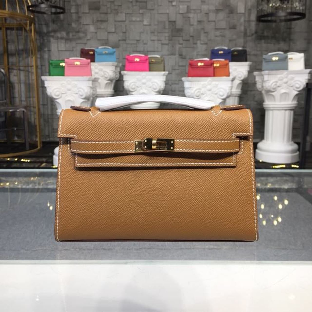 Top Quality Kelly Kp Pochette For Women Gold Mini Travel Bag