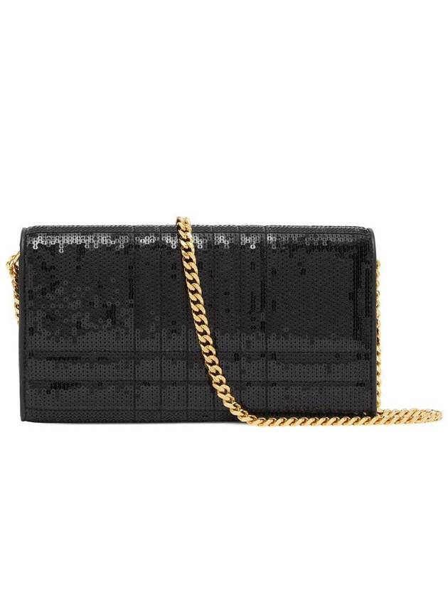 Burberry Luxury Women Lola Sequin Shoulder Bag Black Chain