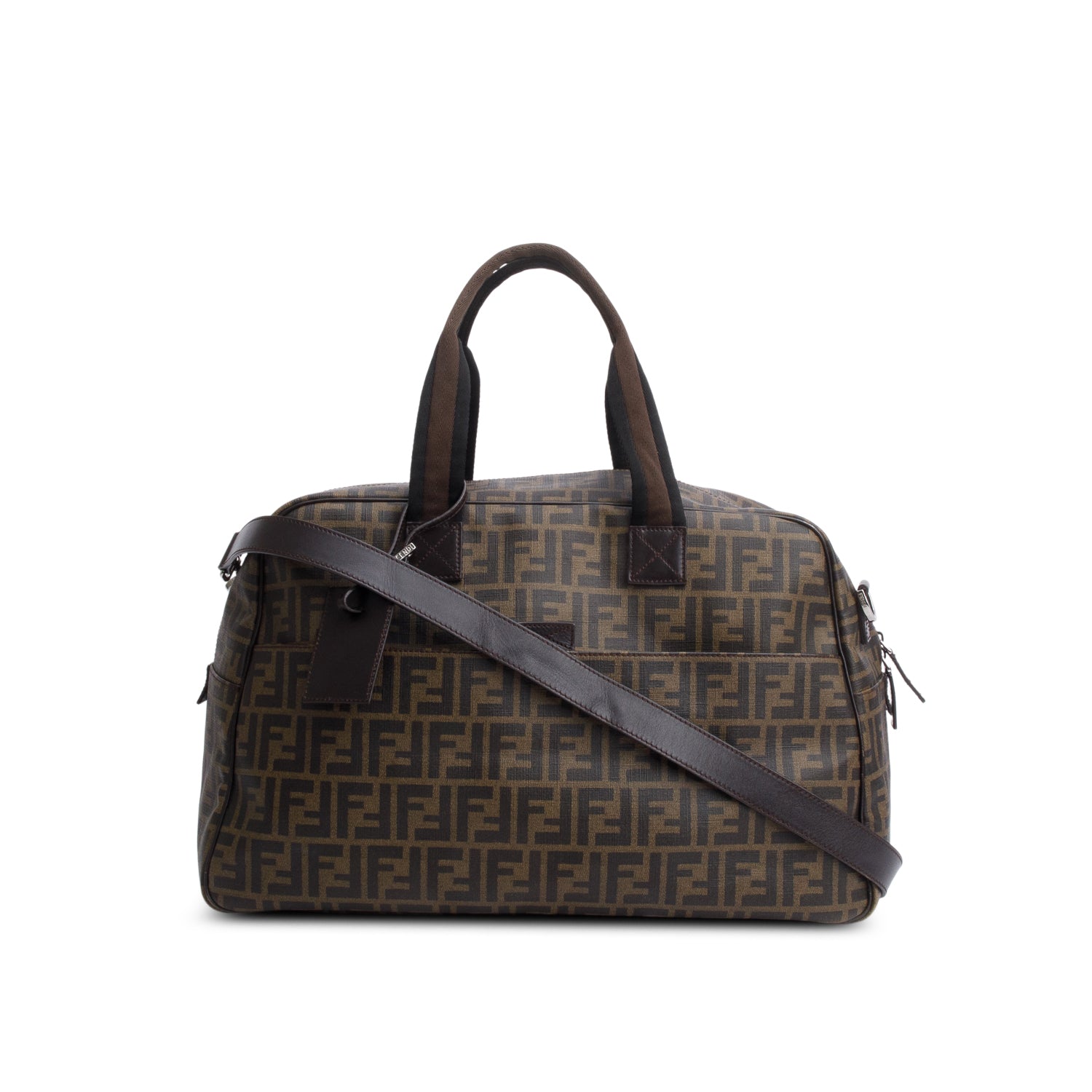 Fendi Ff Zucca Coated Duffle Bag Canvas Brown Travel Bag