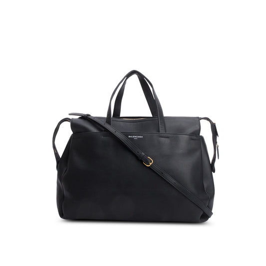 Balenciaga Lambskin Portfolio Sac Handle Bag Black Travel Bag