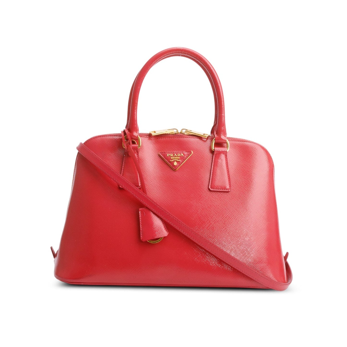 Prada Saffiano Vernice Promenade Tote Handbag Pink Medium Tote Bag