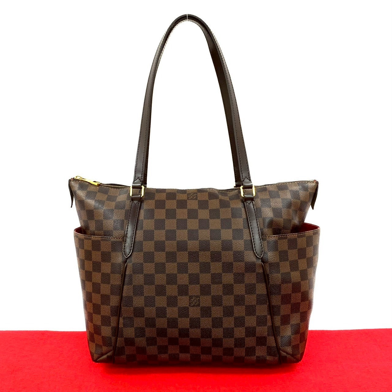 Louis Vuitton Damier Totally MM Leather Brown Tote Bag