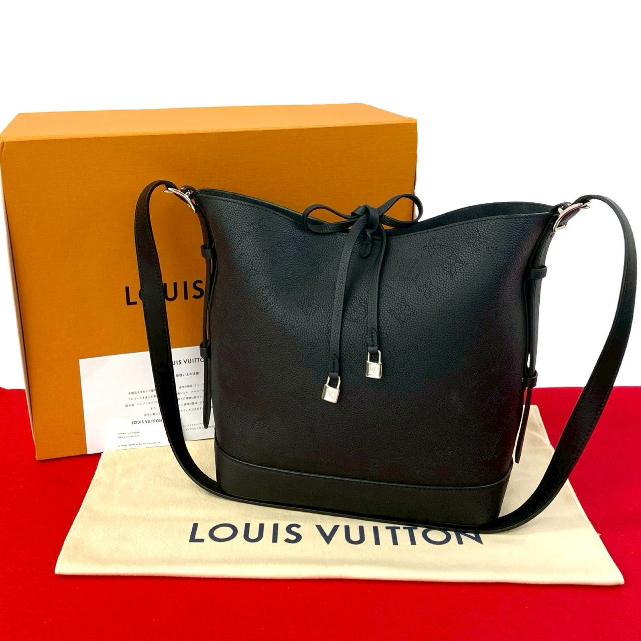 Louis Vuitton Mahina Flor NM Monogram Leather Black Shoulder Bag