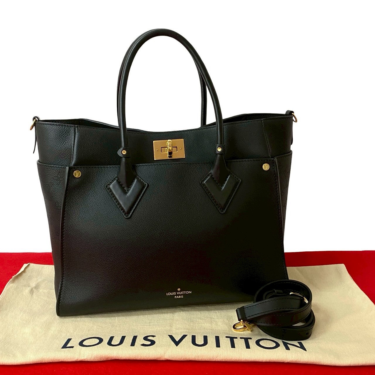 Louis Vuitton Mahina On My Side GM Monogram Leather Black Shoulder Bag