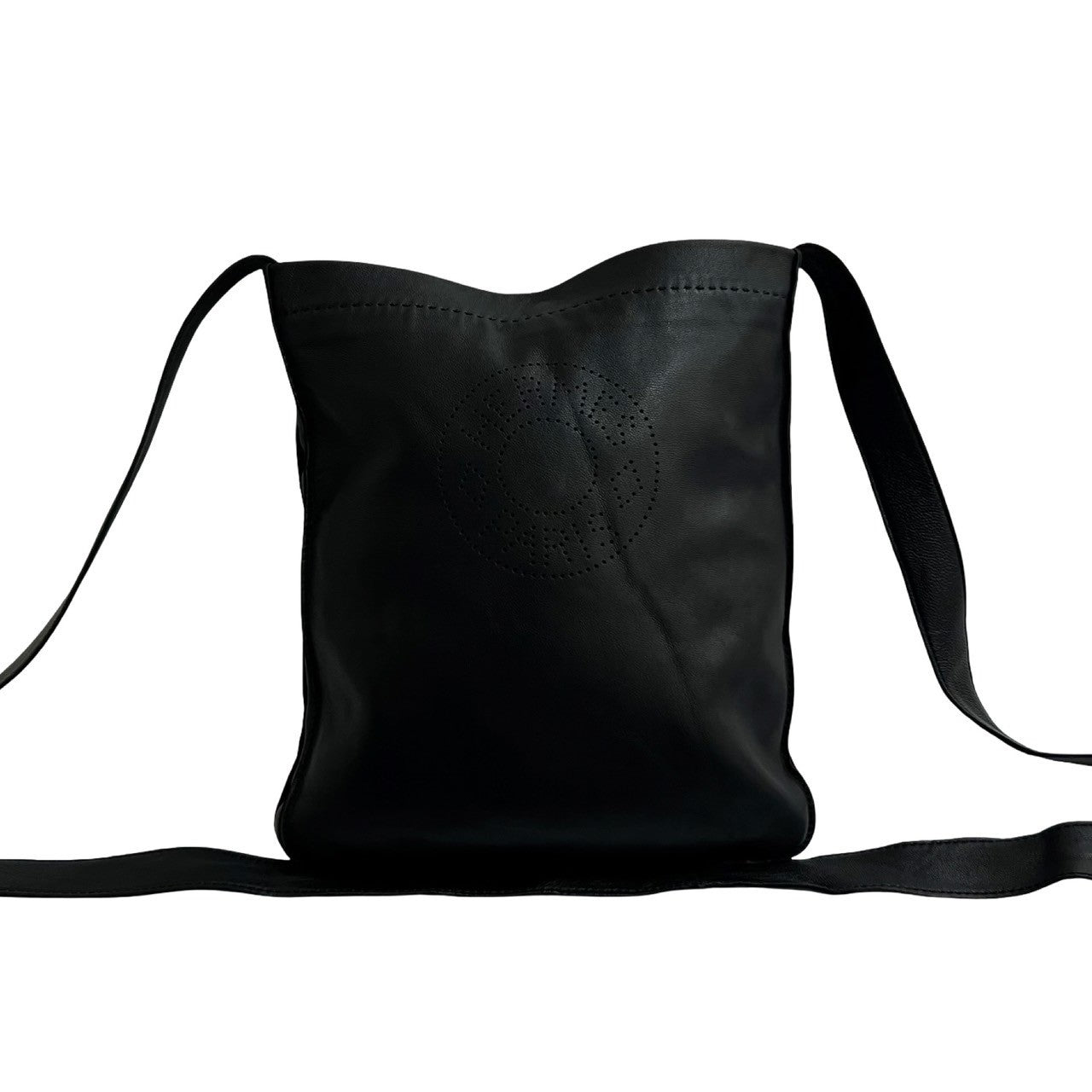 Shoulder Bag Calfskin Crude Cell Black