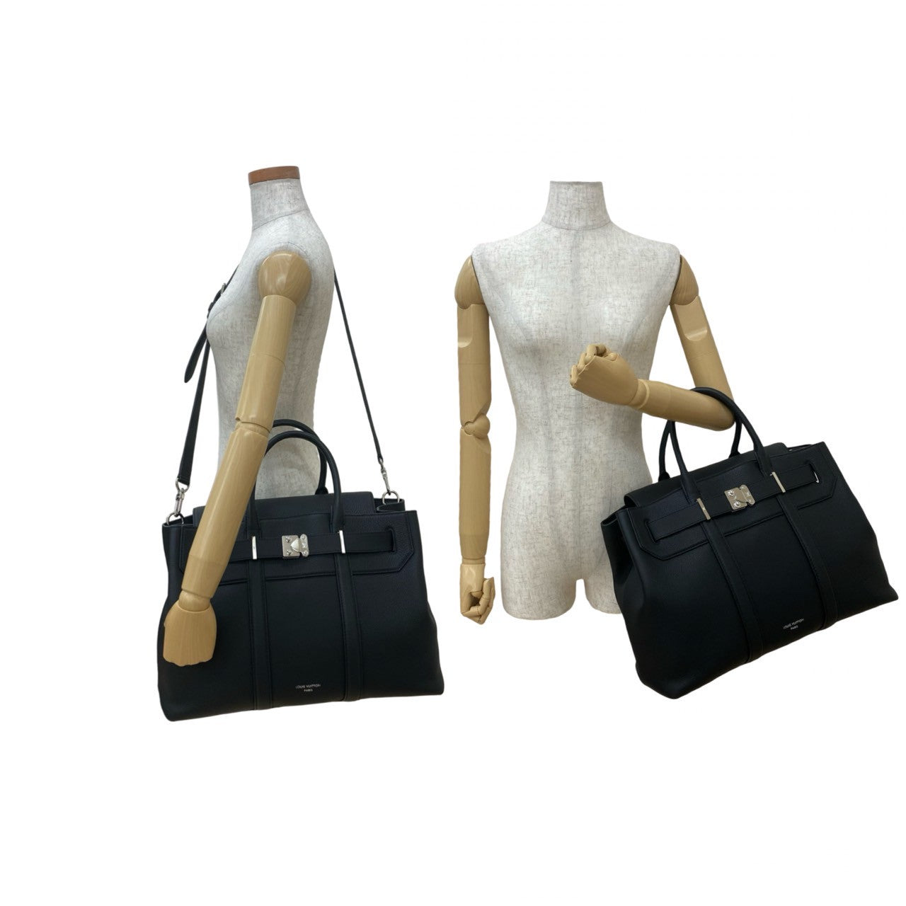 Louis Vuitton Georges MM Leather Black Shoulder Bag