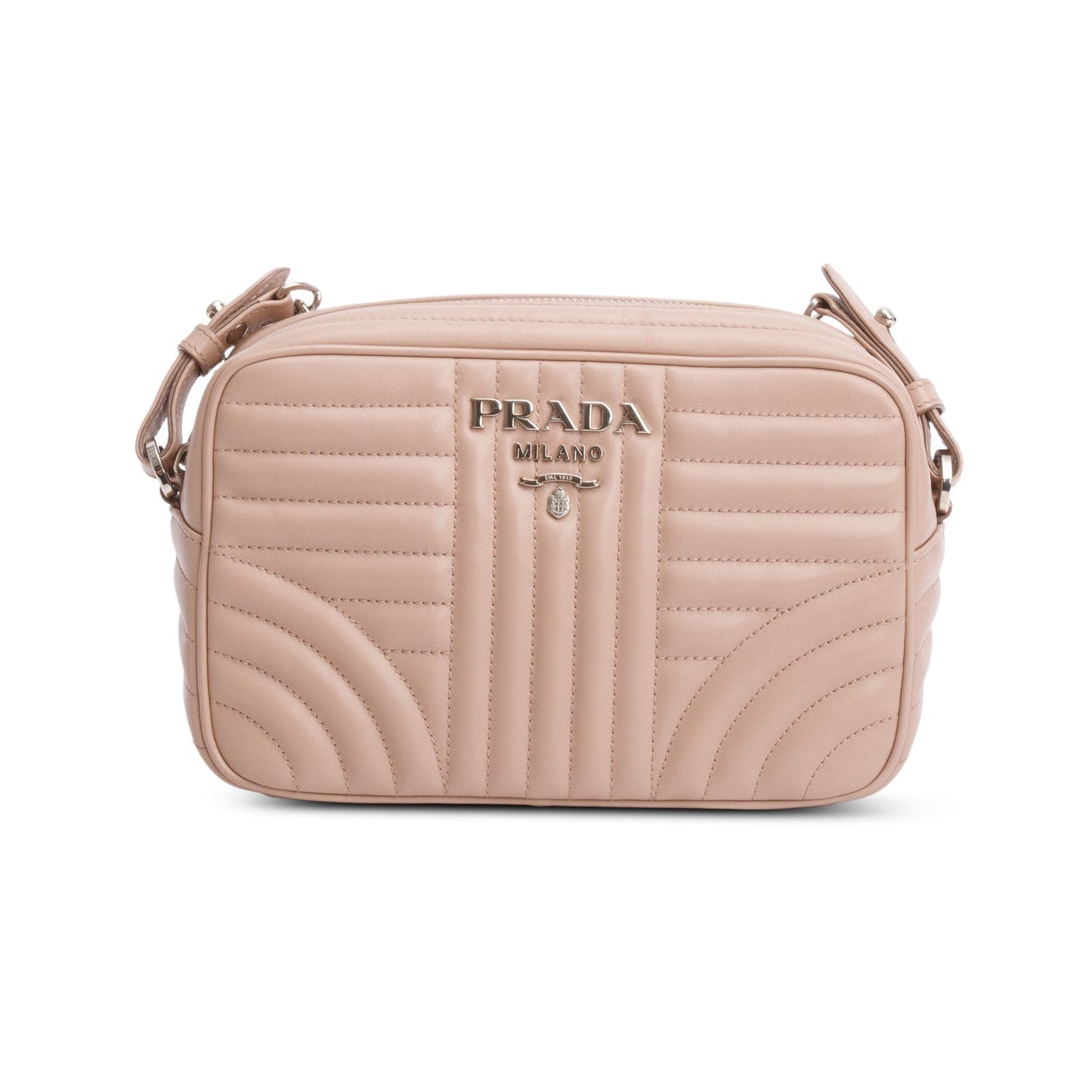Prada Soft Calfskin Diagramme Crossbody Bag Pink