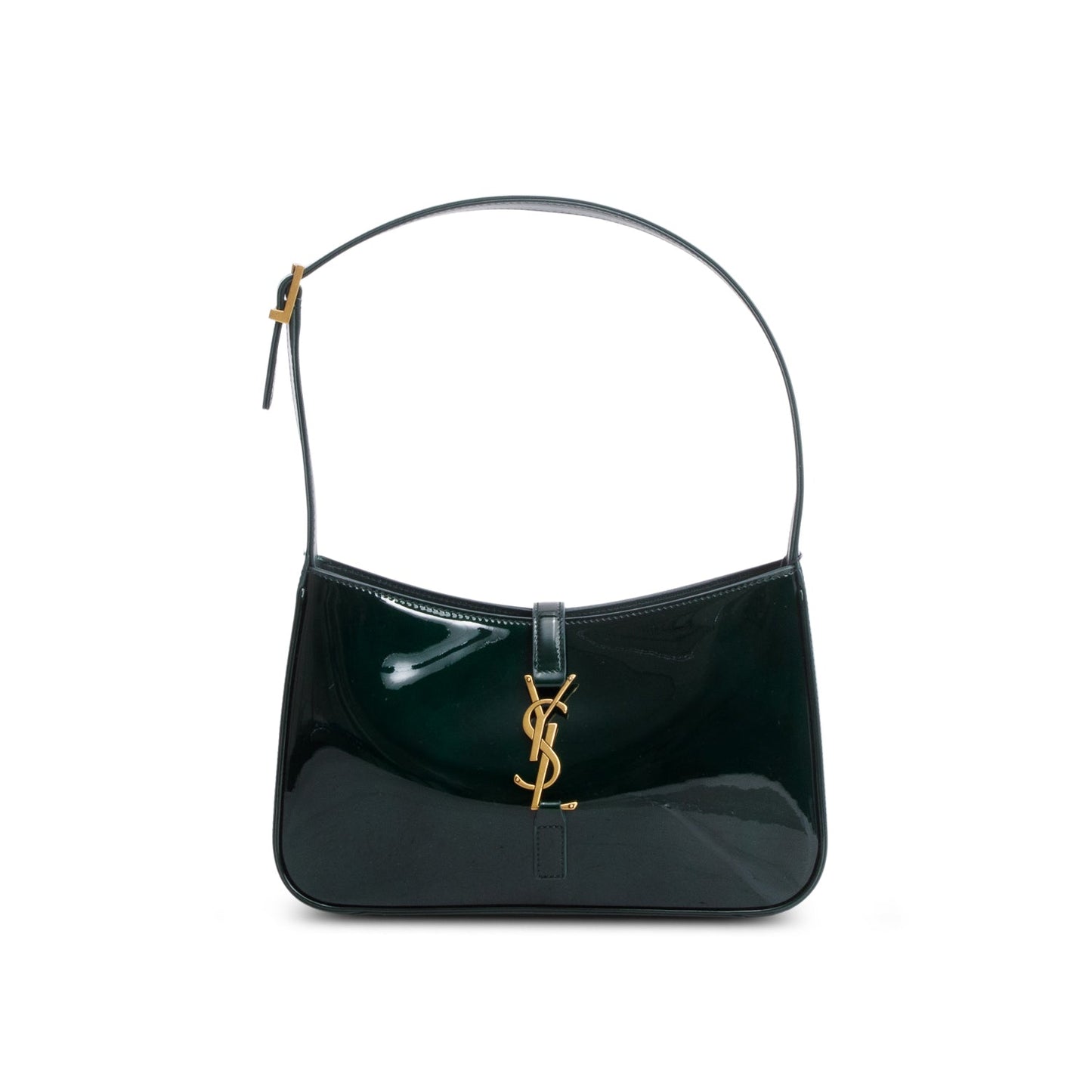 YSL Saint Laurent Patent Le Hobo Leather Green Shoulder Bag