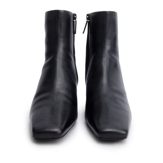 Balenciaga Shiny Sheepskin Typo Ankle Booties Size Travel Black Shoes