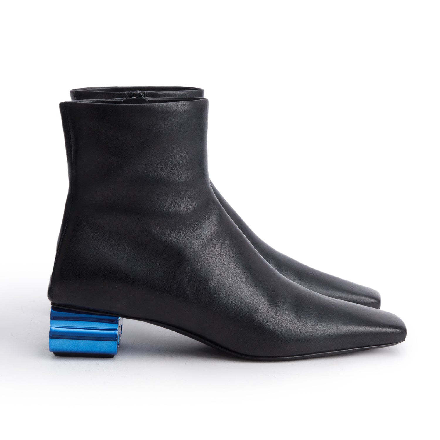 Balenciaga Shiny Sheepskin Typo Ankle Booties Size Travel Black Shoes