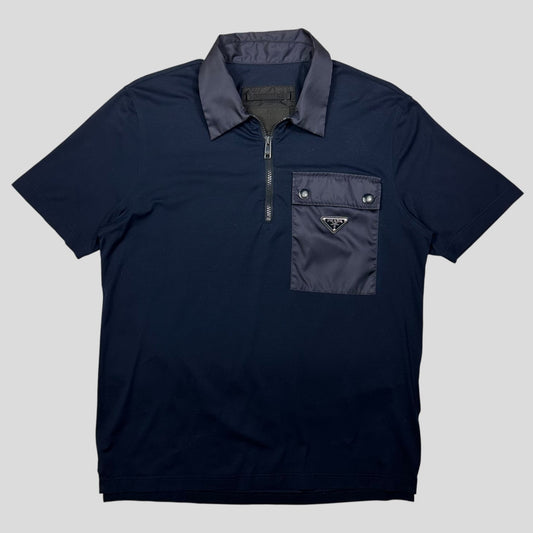Prada Handbag Pocket Plue 1 4 Shirt - M Nylon Logo Zip