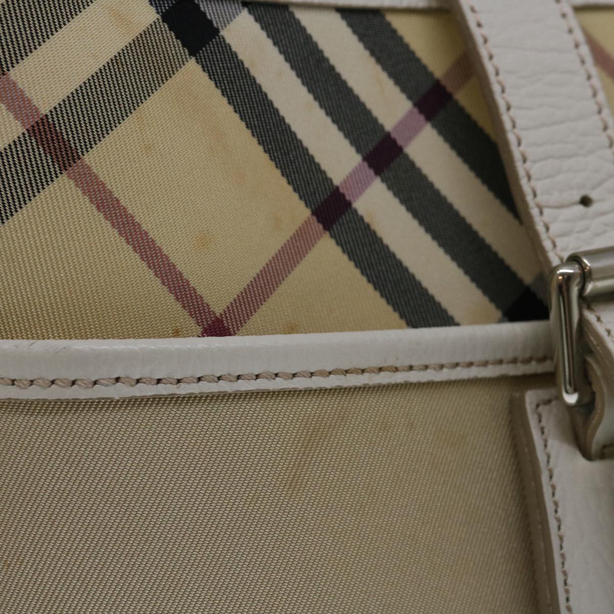 Burberry Luxury Nova Check Shoulder Bag Auth Canvas Beige Beige Auth 67083