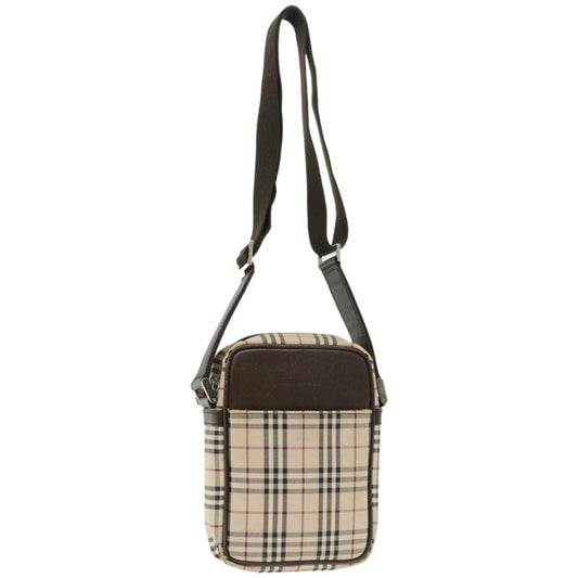 Burberry Luxury ss Nova Check Shoulder Bag Auth Canvas Beige Beige Auth 67085