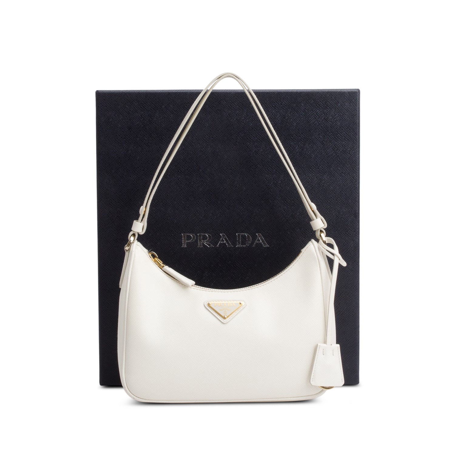 Prada Saffiano Lux Re Edition Shoulder Bag White Mini
