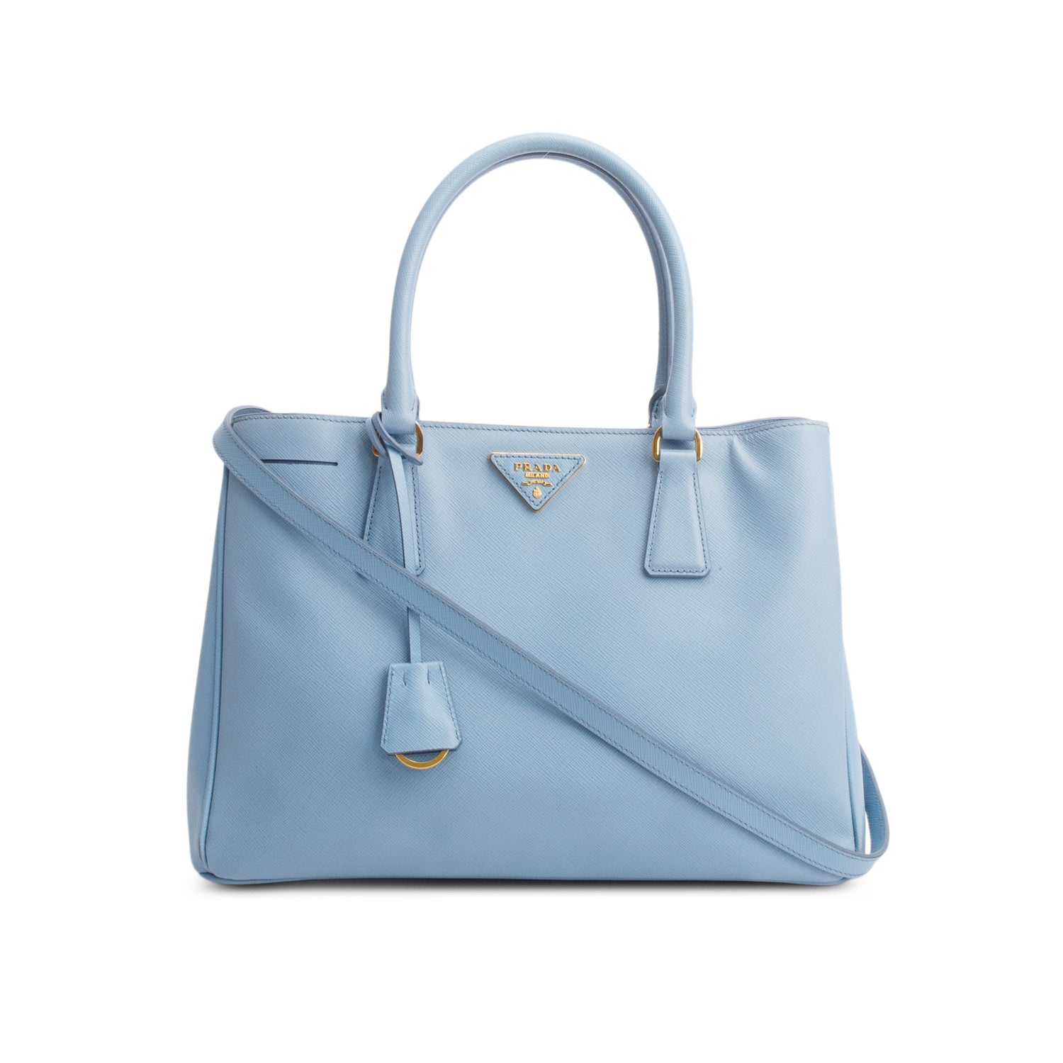 Prada Saffiano Lux Galleria Tote Handbag Blue Medium Tote Bag