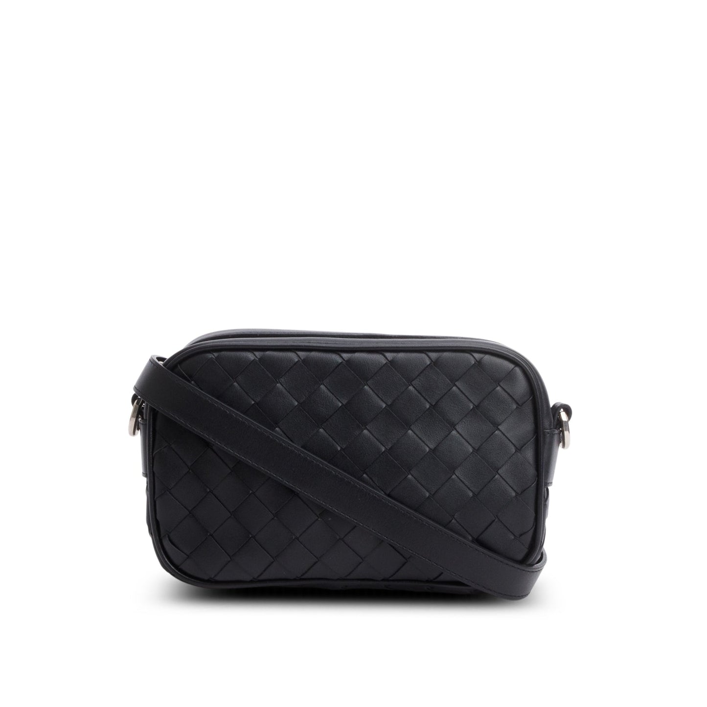 Bottega Veneta Nappa Intrecciato Camera Bag Leather Black Travel Bag