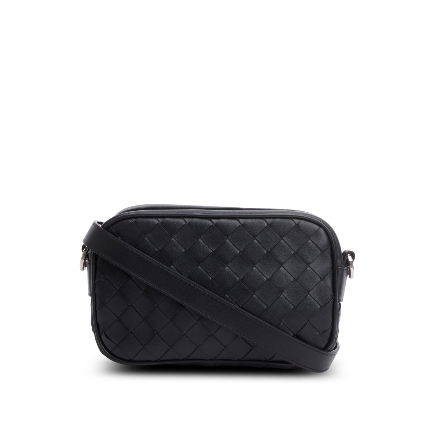 Bottega Veneta Nappa Intrecciato Camera Bag Leather Black Travel Bag